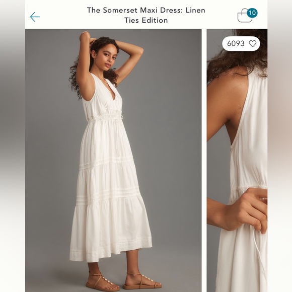 Anthropologie Somerset Maxi Dress: Linen Ties Edition - Picture 3 of 3